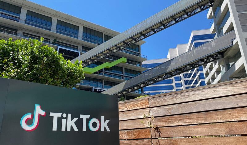 (FILES) In this file photo the logo of Chinese video app TikTok is seen on the side of the company's new office space at the C3 campus on August 11, 2020 in Culver City, in the westside of Los Angeles.  Video app TikTok on MAugust 24, 2020 said it has filed a lawsuit challenging the US government's crackdown on the popular Chinese-owned platform, which Washington accuses of being a national security threat. As tensions soar between the world's two biggest economies, President Donald Trump signed an executive order on August 6 giving Americans 45 days to stop doing business with TikTok's Chinese parent company ByteDance -- effectively setting a deadline for a potential pressured sale of the app to a US company.
 / AFP / Chris DELMAS
