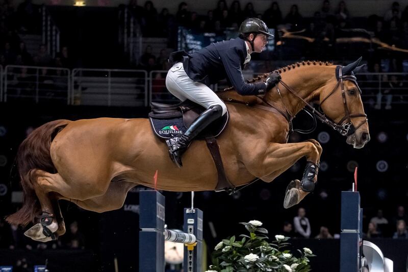 Ben Maher of Great Britain on his horse Explosion W during the Longines Global Champions Tour Super Grand Prix competition in Prague, Czech Republic, on Saturday, November 23. EPA