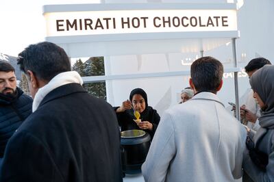 Emirati hot chocolate by Sharjah chef Nawal Al Nuaimi is a hit in Davos. Bloomberg
