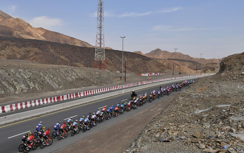 The peloton during Stage 2 of the UAE Tour. AFP