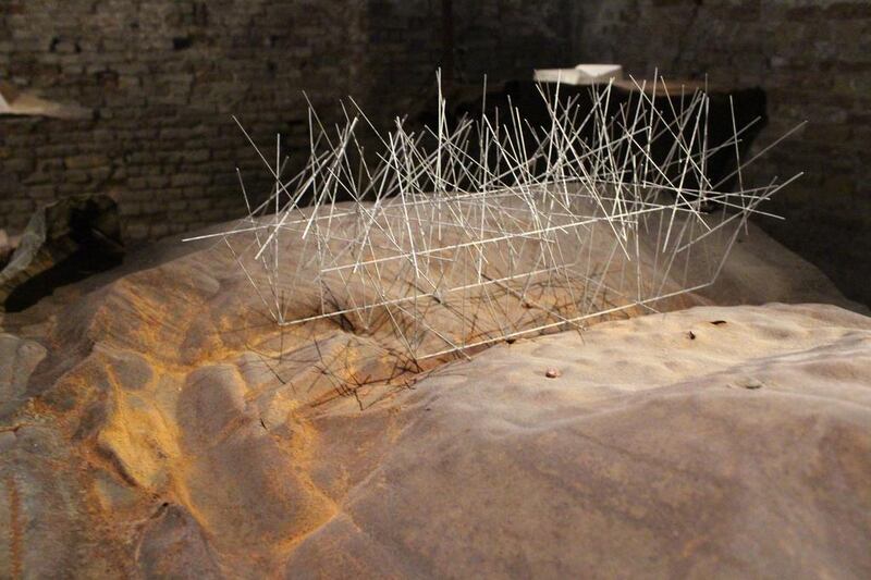 ‘Remains Facing the Horizon’, model of the original structured landmark at the beach at Pelluhue, Chile.  Courtesy Anum Laghari