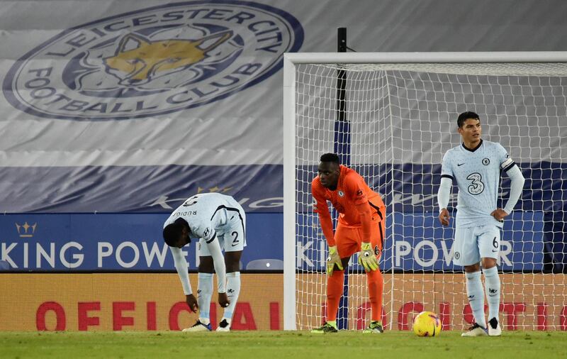 CHELSEA RATINGS: Edouard Mendy, 5 – Had to make the occasional save from Leicester’s more ambitious attempts on goal, but will feel – again – severely let down by his defensive colleagues who delivered a woeful collective performance that left him with little chance between the sticks. One to forget. Reuters