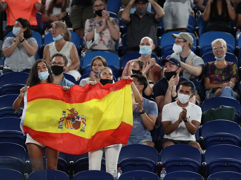 Fans cheer on Rafael Nadal during his second round match against Michael Mmoh. Reuters
