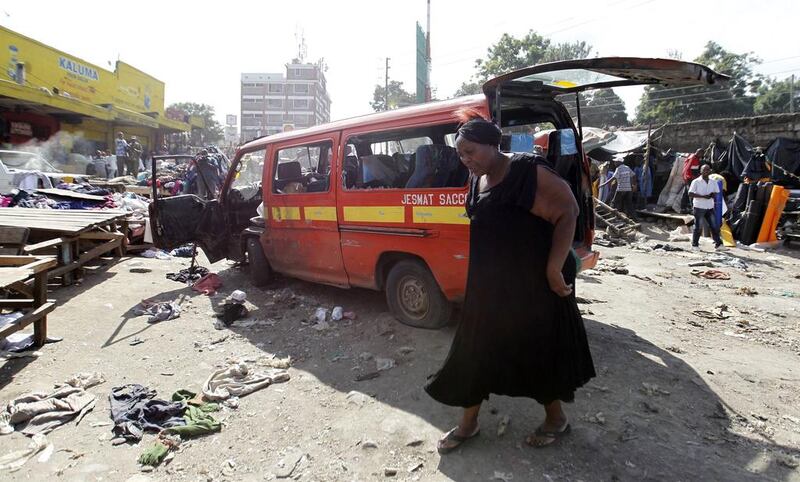 Two improvised explosive devices exploded at the Gikomba open-air market in Nairobi on Friday. Thomas Mukoya / Reuters / May 16, 2014