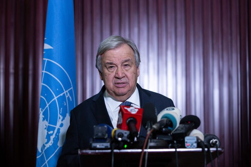 UN Secretary General Antonio Guterres says the region has a crucial role to play in seeking an end to the Syrian conflict. AFP