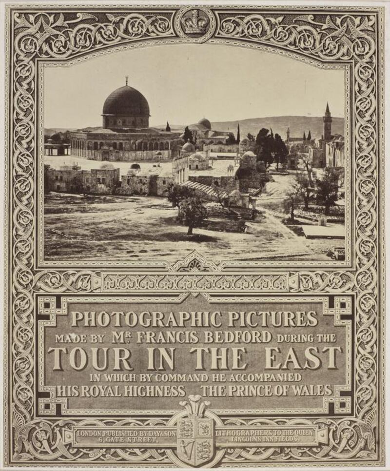 The title page of Francis Bedford’s volume of Middle East views, printed after the exhibition of photographs in London. Royal collection Trust / Queen Elizabeth II 2014