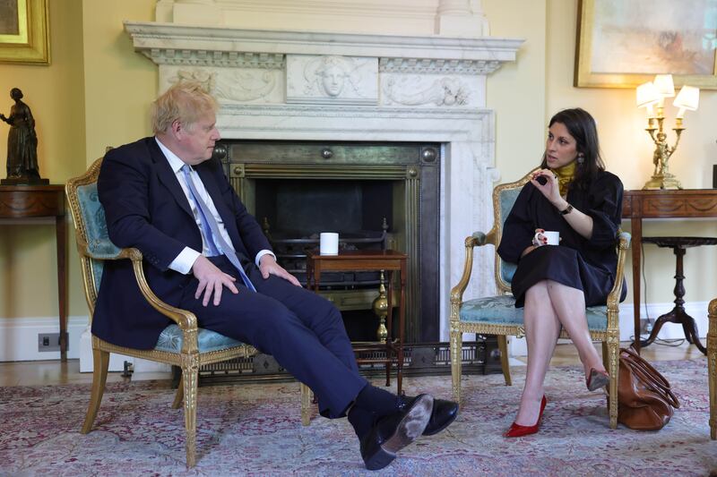 Former British prime minister Boris Johnson meeting Mrs Nazanin Zaghari-Ratcliffe at Downing Street in May. Photo: Downing Street