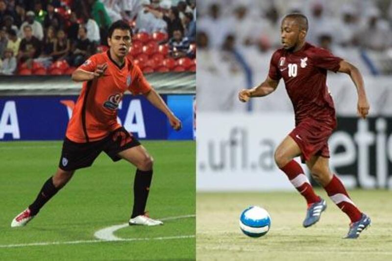 (left) Club de Futbol Pachuca  Ravindranath K / The National     Al Wahda's Ismaeil al Junaibi.    Jeff Topping / The National

