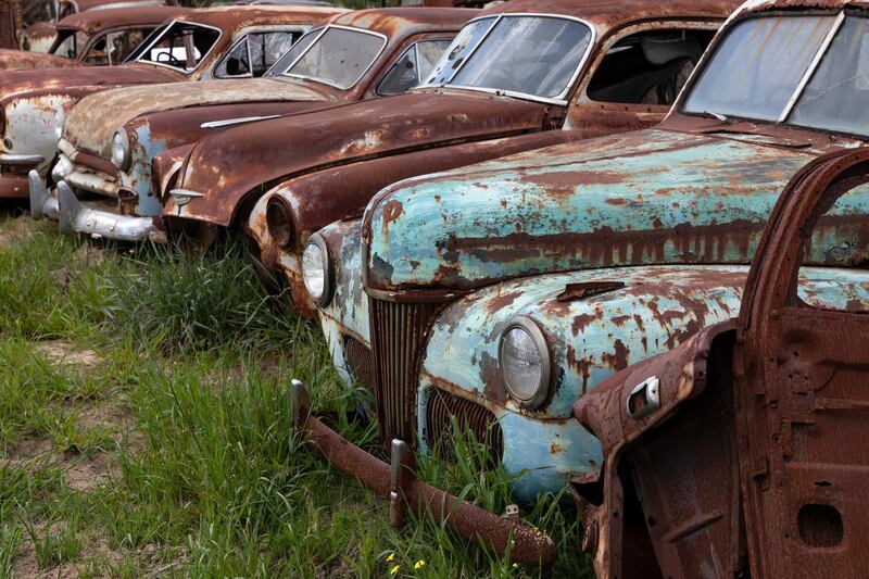 epa07799275 A general view of a classic car graveyard at the Wijnland Auto Museum in Cape Town, South Africa, 28 August 2019. Les Boshoff the owner of the Wijnland Auto Museum founded the business 30 years ago. The museum is the largest collection of classic and vintage cars in South Africa. It has over 4000 vehicles. The museum restores vehicles and often supplies them to the film industry. Included in the museum is a passenger aircraft often used for filming purposes. A large part of the business of the museum is also renting the space for photography. Used also for locations, wedding photography, graduation photography, photography schools there are various uses of the museum for clients wanting an interesting background or set for their images.  EPA/NIC BOTHMA  ATTENTION: This Image is part of a PHOTO SET