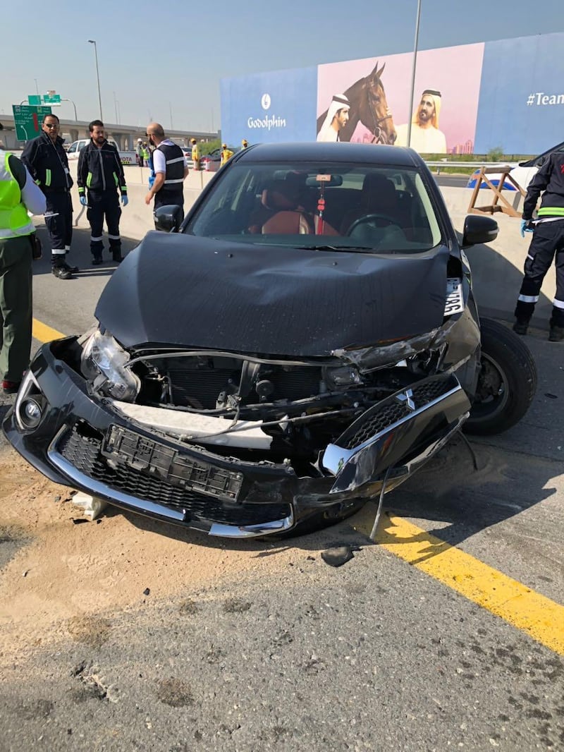 Seven people were injured in five separate accidents across Dubai over the weekend, police said. Courtesy Dubai Police