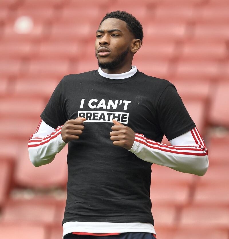 LONDON, ENGLAND - JUNE 10: Zech Medley of Arsenal during a friendly match between Arsenal and Brentford at Emirates Stadium on June 10, 2020 in London, England. (Photo by Stuart MacFarlane/Arsenal FC via Getty Images)