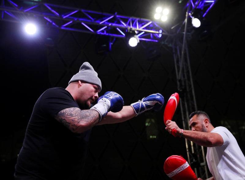 Boxing - Andy Ruiz Jr &amp; Anthony Joshua public Work Outs - The Public Investment Fund Office Complex, Riyadh, Saudi Arabia - December 3, 2019 Andy Ruiz Jr during the work out Action Images via Reuters/Andrew Couldridge