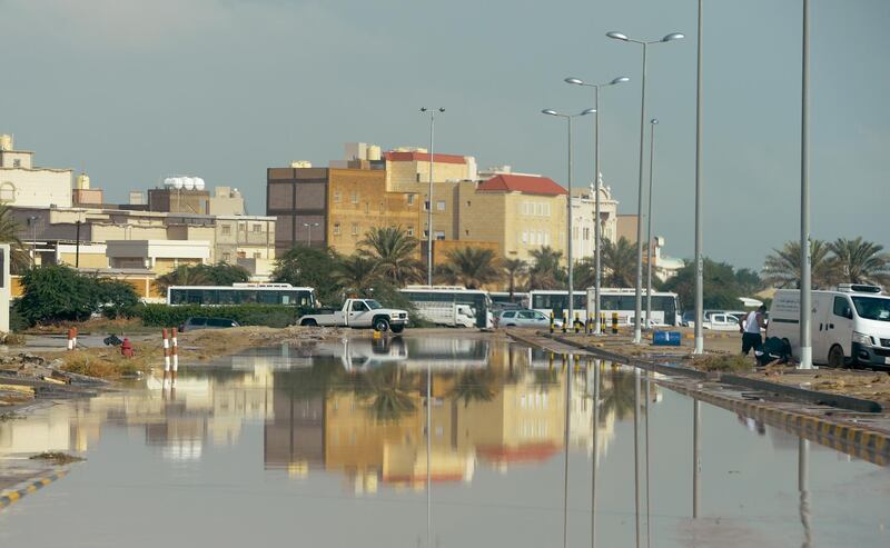 Flood water in the Fahaheel area of Kuwait City. EPA