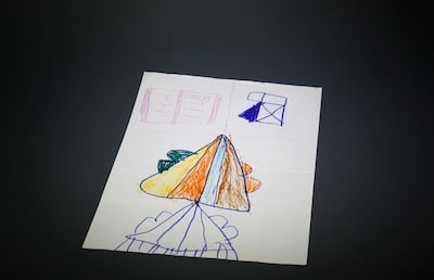 A drawing of an aeroplane is seen at the War Childhood Museum before exhibition in Sarajevo, Bosnia and Herzegovina, January 25, 2019. "I don't remember anything about Syria, as I was only two years old when we left. I made this drawing of an airplane that I will someday take to see Syria from the sky", said Mohamad who was born in 2011. Picture taken January 25, 2019. REUTERS/Dado Ruvic