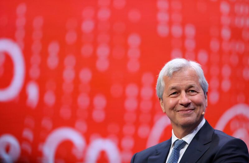 FILE PHOTO: Jamie Dimon, Chairman and CEO of JPMorgan Chase & Co. speaks during the Milken Institute Global Conference in Beverly Hills, California, U.S., May 1, 2017. REUTERS/Mike Blake/File Photo