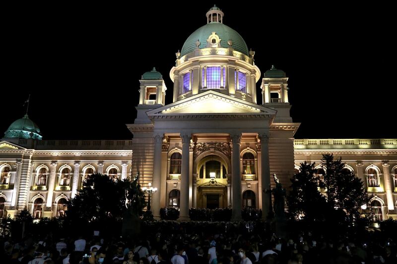 The anti-government protesters attempted to storm the country's parliament building. Reuters