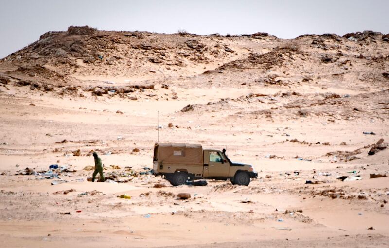 A Moroccan vehicle is pictured in Guerguerat located in the Western Sahara. AFP