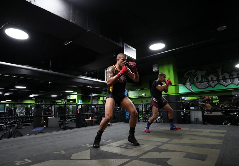 Bruno Machado training ahead of his exhibition fight against UFC great Anderson Silva on the Burj Al Arab.