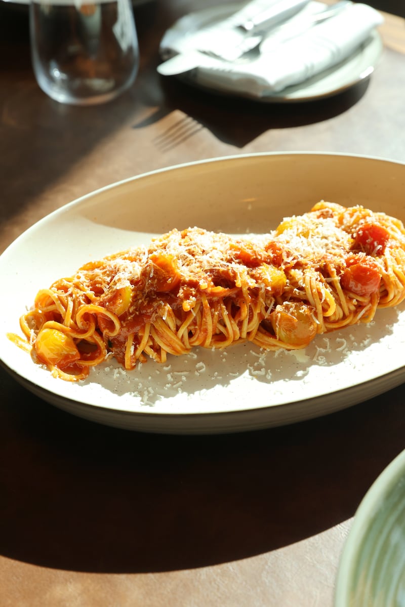 Seafood spaghetti, one of the rotating pasta dishes