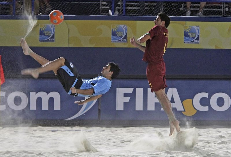 Portugal and Uruguay contested the 2009 Beach Soccer World Cup third-place match in Dubai. Jeffrey E Biteng / The National