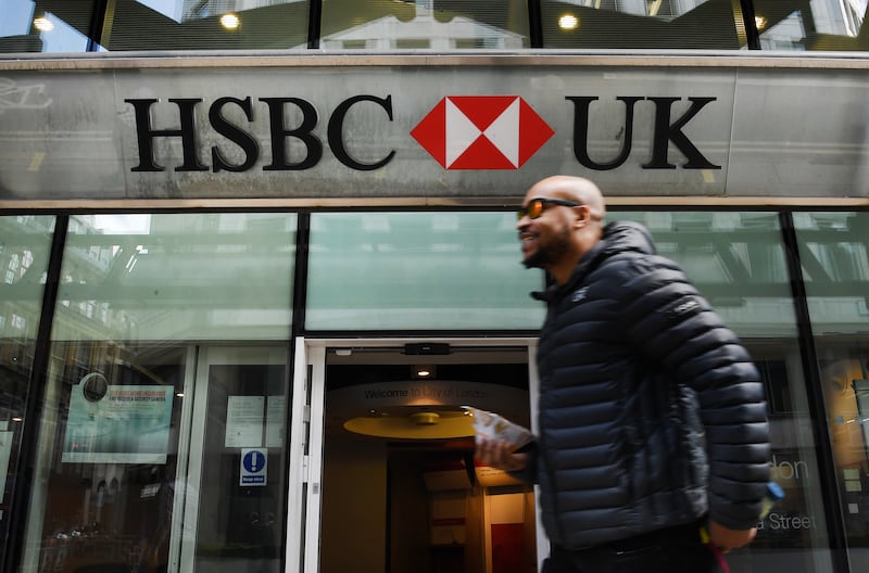 An HSBC branch in London. British banks have signalled they expect profits to grow in 2023, despite the precarious economy. EPA