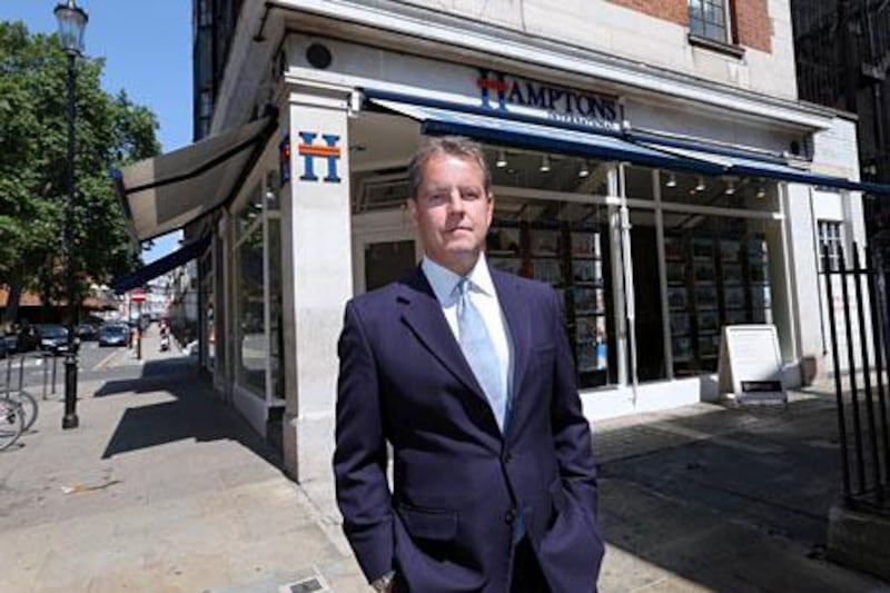 LONDON 8th July 2013. Andrew Phillips, Head of Central London Sales at Hamptons International, outside his office in London, Monday 8th July 2013. Stephen Lock for The National FOR BUSINESS