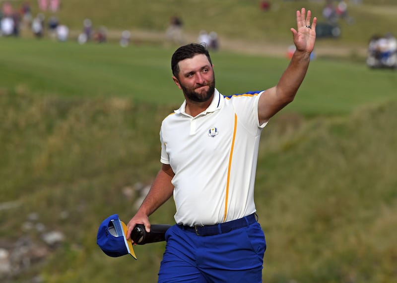 EUROPE PLAYER RATINGS: Jon Rahm (3-1-1) – 9. Proved why he is the world’s top-ranked player by carrying Europe for the first two days, even as his team crumbled around him. The Spaniard ran out of steam on Sunday and was heavily defeated in singles, but that should not detract from a fine week. PA