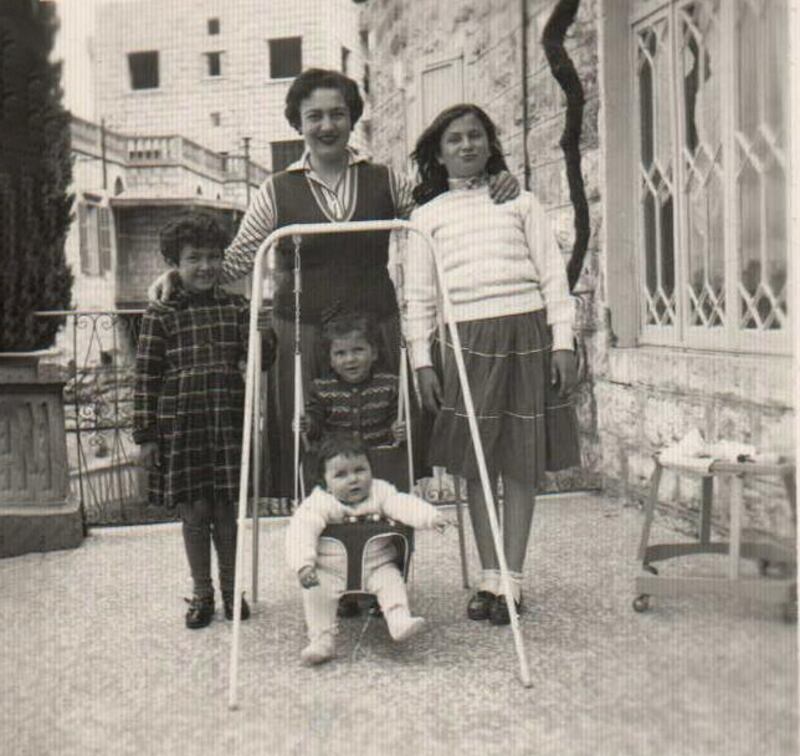 Alia Fahoum and her daughters Haifa, Karma, Sawsan and Sana in Aley, Lebanon. Photo: Haifa Al Kaylani OBE