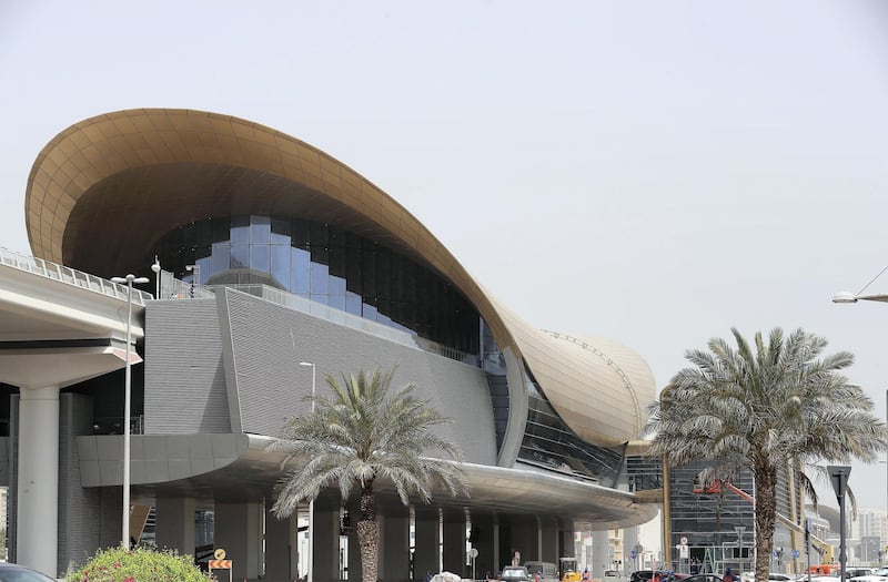 DUBAI, UNITED ARAB EMIRATES , July 9 – 2020 :- View of the Al Furjan metro station in Al Furjan area in Dubai. The New Expo 2020 metro route between Discovery Gardens and Al Furjan area will open to the public in September.  (Pawan Singh / The National) For News/Standalone/Online/Stock. Story by Kelly