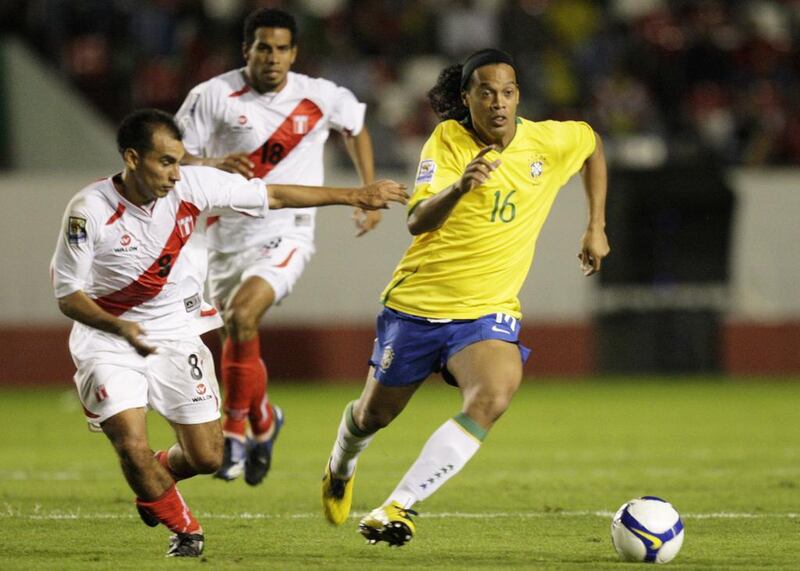 10) Ronaldinho - 97 caps and 33 goals. Reuters