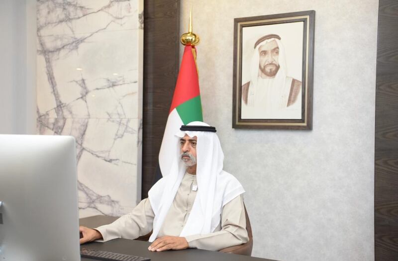 Sheikh Nahyan bin Mubarak, Minister of Tolerance, attends Sunday's UAE Cabinet meeting. Courtesy: Dubai Media Office