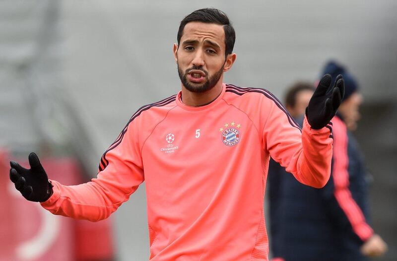 Bayern Munich’s Moroccan defender Medhi Benatia attends the final team training on the eve of the Champions League semi-final, first-leg football match between Atletico Madrid and Bayern Munich in Munich, southern Germany, on April 26, 2016. AFP / CHRISTOF STACHE