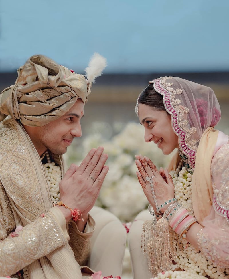 Bollywood actors Kiara Advani and Sidharth Malhotra tied the knot at a lavish ceremony in Jaisalmer, Rajasthan, on February 7. Photo: Instagram / kiaraaliaadvani