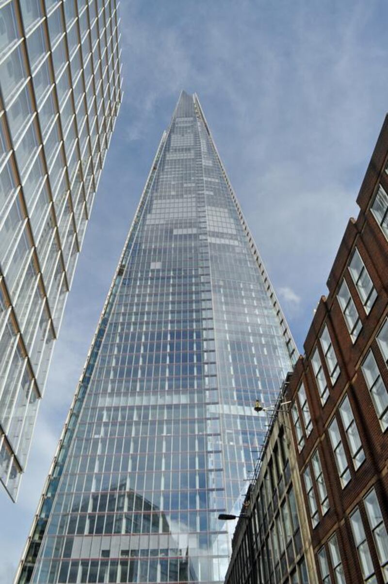 The Shard, at 309m, is Europe’s new tallest building — although it’s still shorter than the Burj Al Arab and massive 520m short of the Burj Khalifa, it’s still monumental for London. Rosemary Behan / The National