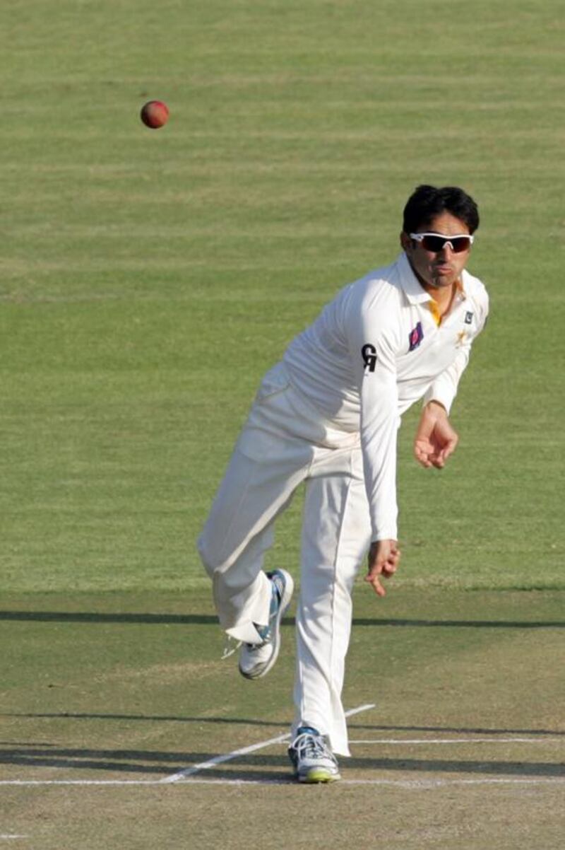 Saeed Ajmal took 10 wickets at the Cape Town Test in February against South Africa but Pakistan lost that game. Jekesai Njikizana / AFP 