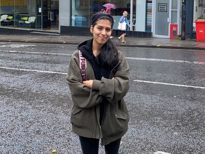 Fuzeya Ahmad outside her student accommodation in Bristol. Photo: Fuzeya Ahmad