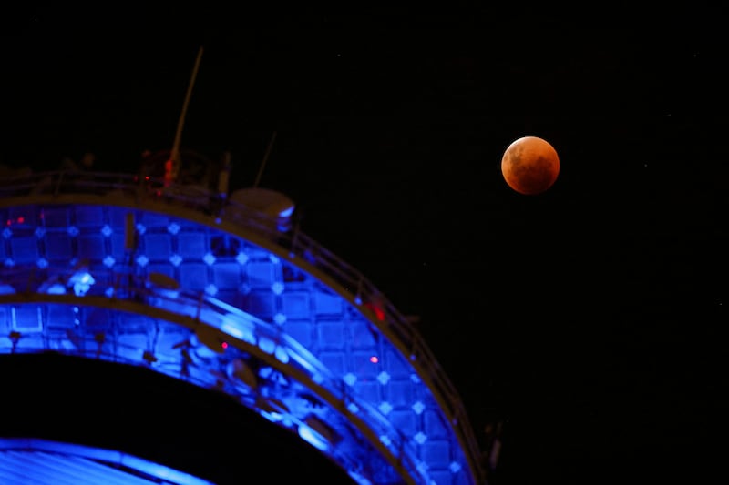 A total lunar eclipse called the Blood Moon is pictured in Santiago. Reuters