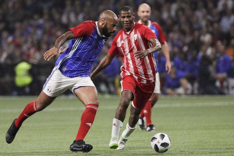 Thierry Henry of the France 98 team controls the ball. Thomas Samson / AFP