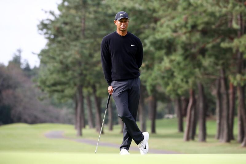 Tiger Woods on the 11th green. Getty