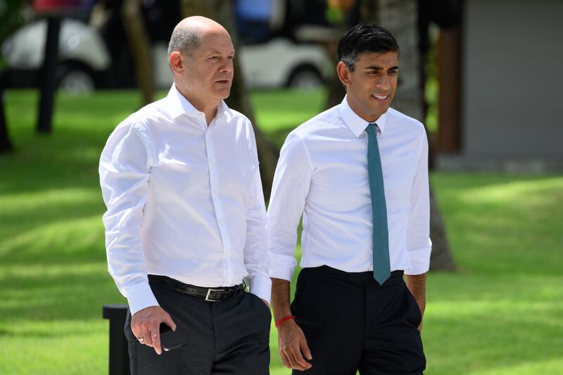 UK Prime Minister Rishi Sunak, right, should develop closer ties with the EU, settle the Northern Ireland protocol issue and redefine Britain’s status. PA