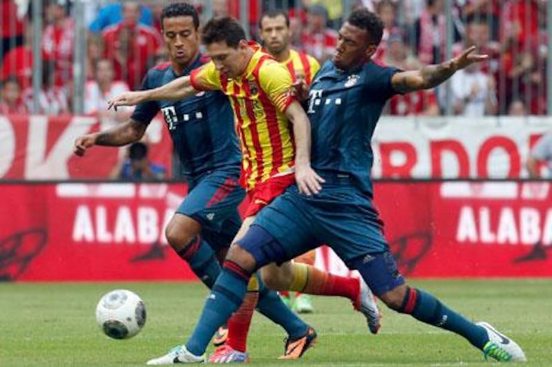 Lionel Messi was in Barcelona's starting line-up for the friendly against Bayern Munich, but the Catalans still lost. Matthias Schrader / AP Photo