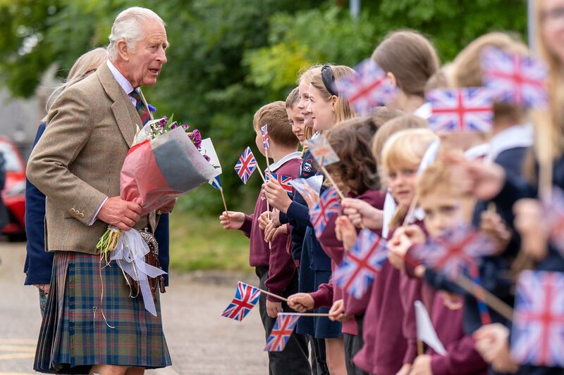King of the kids ... Charles in Tomintoul. Getty Images