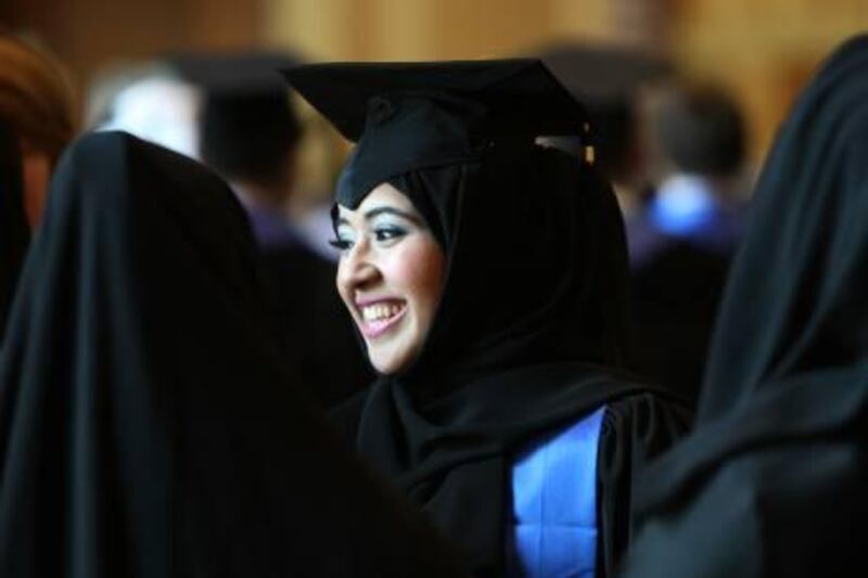 ABU DHABI, UNITED ARAB EMIRATES Ð June 5, 2011: Emirati  Student Shaika al Mazrooei, of Masdar Institute of Science and Technology after the graduation ceremony held at Emirates Palace in Abu Dhabi. (Pawan Singh / The National) For News. Story by Habiba
