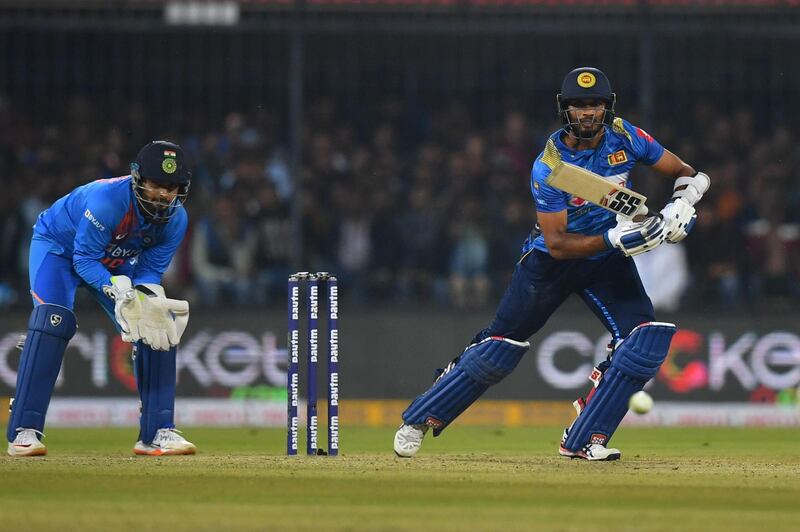Sri Lanka batsman Dasun Shanaka plays a shot. AFP