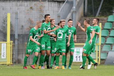 File photo of Lommel SKplayers during their match against OH Leuven at Soeverein Stadion in Belgium in 2018. Getty