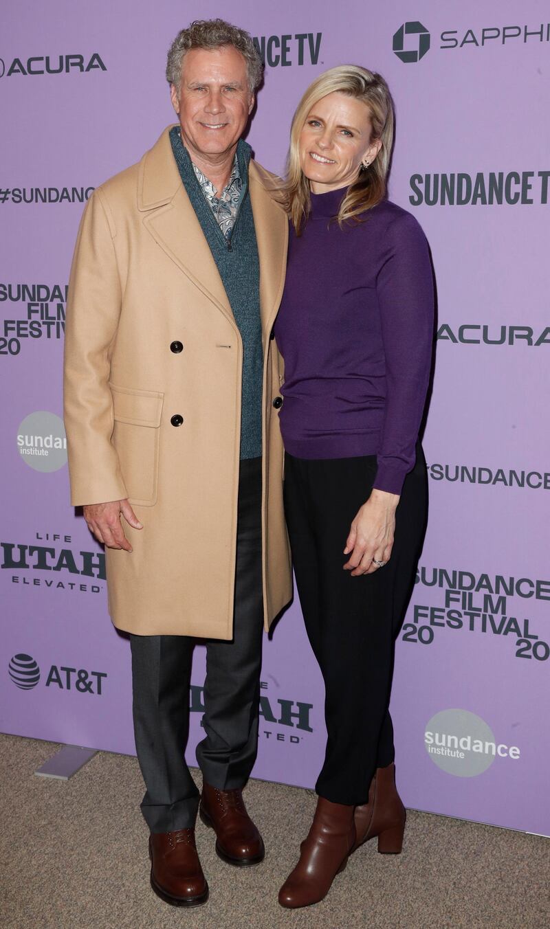 Actor Will Ferrell and his wife, Swedish actress Viveca Paulin, arrive for the premiere of 'Downhill' at the 2020 Sundance Film Festival in Park City, Utah. EPA