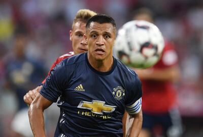 Soccer Football - Pre Season Friendly - Bayern Munich v Manchester United - Allianz Arena, Munich, Germany - August 5, 2018   Manchester United's Alexis Sanchez in action   REUTERS/Andreas Gebert