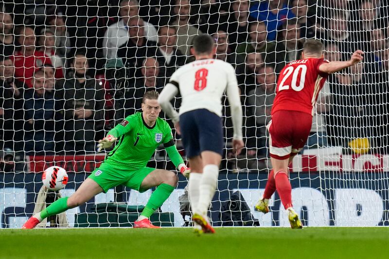 ENGLAND RATINGS V HUNGARY: Jordan Pickford - 6: Sent wrong way by Roland Sallai’s first-half penalty but that was Hungary’s only shot on target despite a good performance by away team. AP