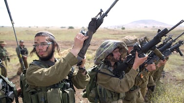 Netzah Yehuda battalion soldiers on training exercises in the Israel-annexed Golan Heights, near the Syrian border, in 2014. AFP