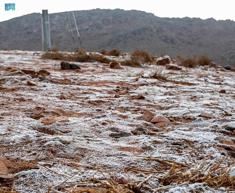 Snow on Jabal Al Lawz. SPA